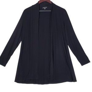 Eileen Fisher Opened Cardigan Womens Size Medium Long Sleeve Black Viscose